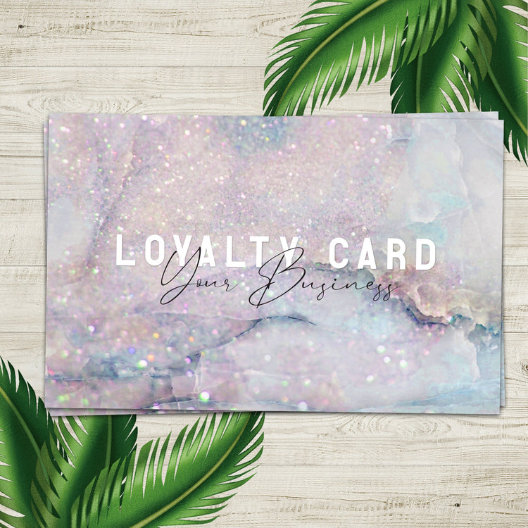 Glitter Marble Loyalty Cards