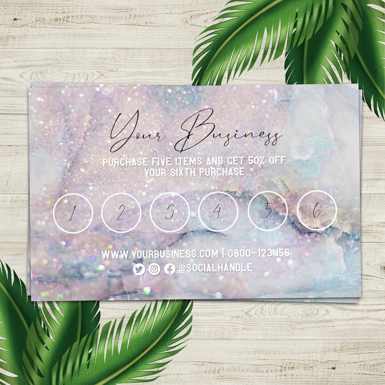 Glitter Marble Loyalty Cards